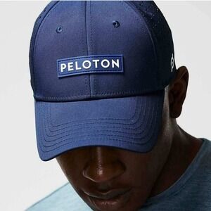 Peloton Performance Run Hat Navy Blue Adjustable Snapback Performance One Size